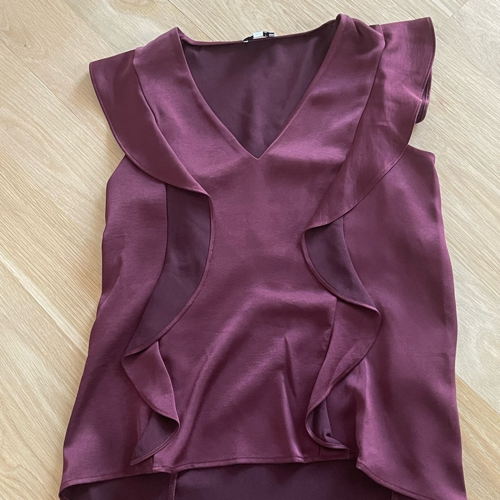 Matron silk ruffle top